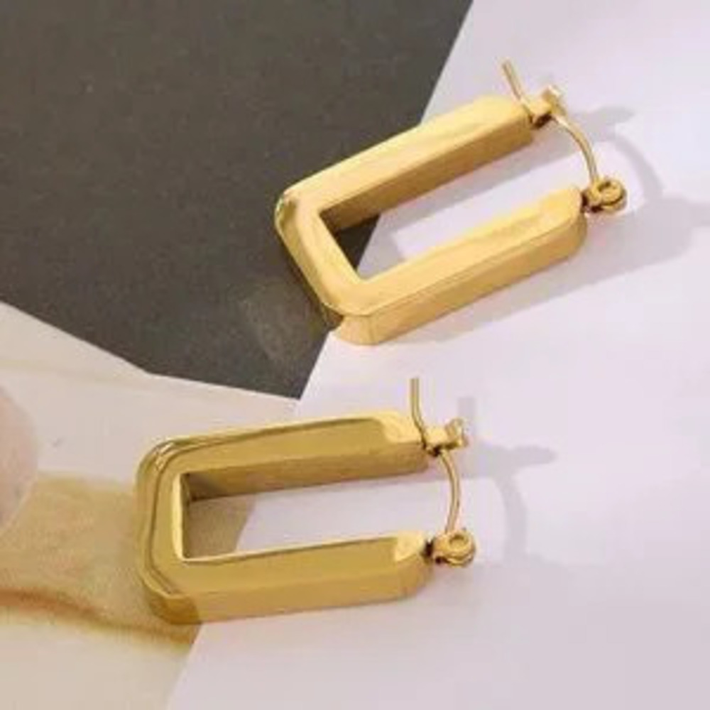 18K Gold Plated Square Hoop Earrings